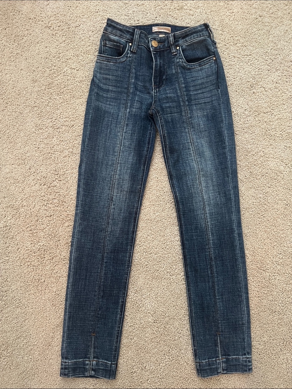 Kut from the Kloth Indigo Stevie Straight Leg Split Hem